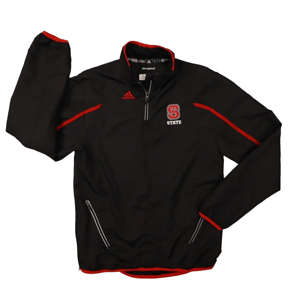 Adidas Black‎ Climaproof NC State Pullover Quarter Zip Jacket size Small